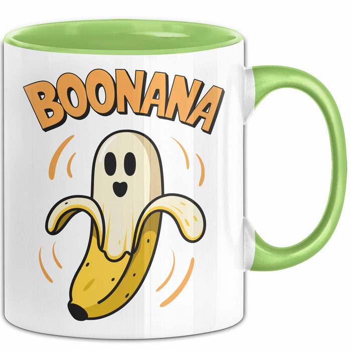 Banane Halloween Feier Tasse Geschenk Lustige Geschenkidee Spruch Boonana Grün Trendation