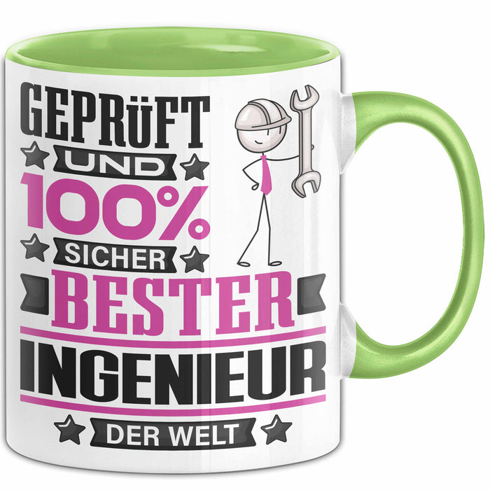 Ingenieur Geschenk Lustiger Spruch für Ingenieur Geschenkidee Bester Ingenieur Der Welt Grün Trendation