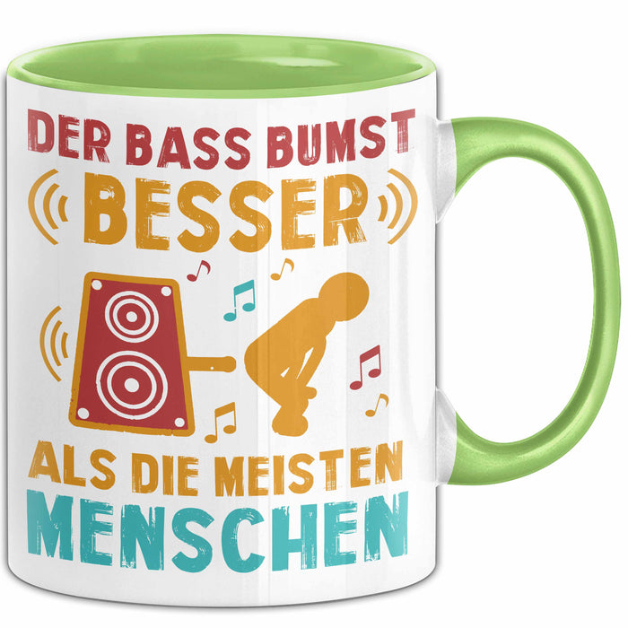 Open Air Musikkonzert Sarkasmus Tasse Geschenk Lustige Geschenkidee Spruch Der Bass Bumst Besser Als Die Meisten Menschen Grün Trendation