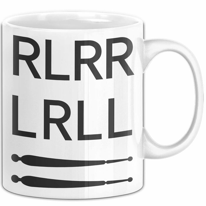 Schlagzeugspieler Schlagzeuger Schlagzeug Tasse Geschenk Lustige Geschenkidee Spruch Rlrr Lrll Weiß Trendation