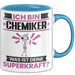 Chemiker Tasse Geschenk für Chemiker Geburtstag Lustiger Spruch Kaffee-Becher Was Ist Deine Superkraft Blau Trendation