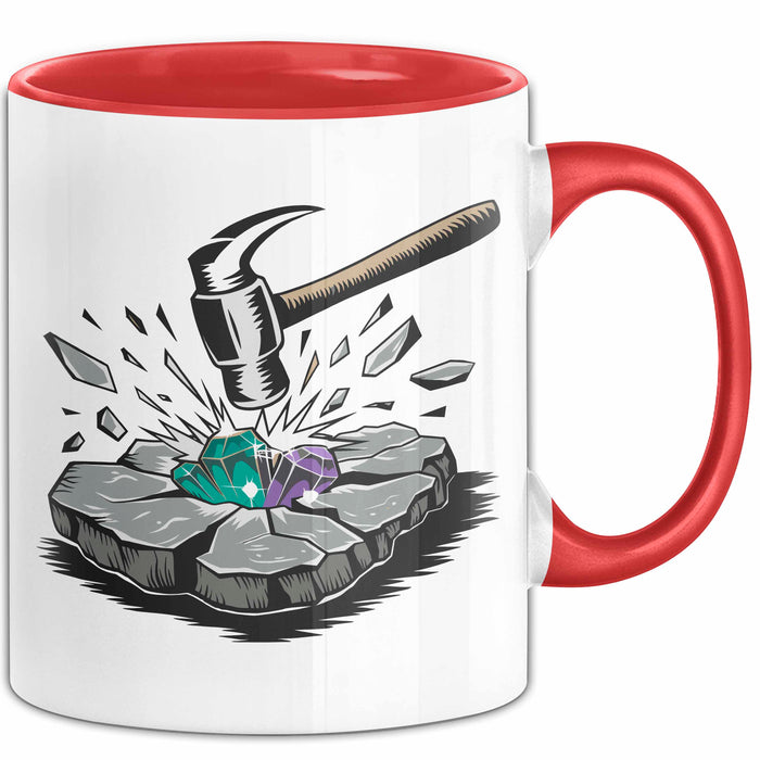 Geologe Tasse Geschenkidee für Felsenliebhaber Rot Trendation