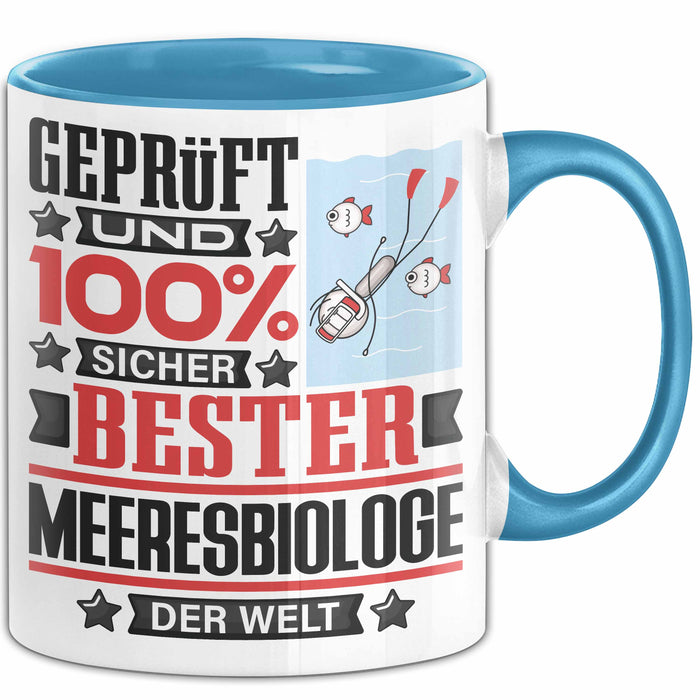Meeresbiologe Geschenk Lustiger Spruch für Meeresbiologe Geschenkidee Bester Meeresbiologe Der Welt Blau Trendation