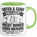 Vater & Sohn Tasse Geschenk Zum Vatertag Vielleicht Nicht Immer Einer Meinung Grün Trendation
