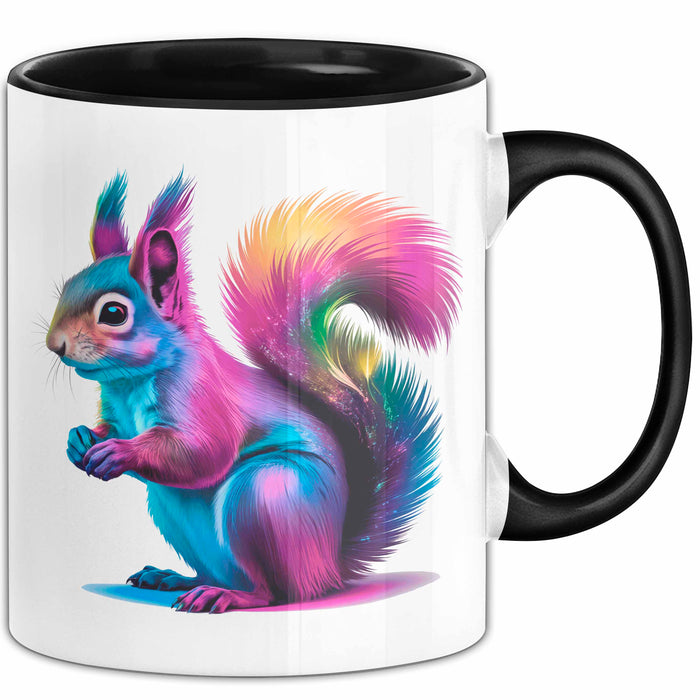 Eichhörnchen Tierliebhaber Tasse Geschenk Lustige Geschenkidee Spruch Schwarz Trendation