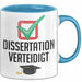 Doktorarbeit Geschafft Tasse Geschenk Dissertation Verteidigt Geschenkidee Master Doktor Kaffee-Becher Blau Trendation