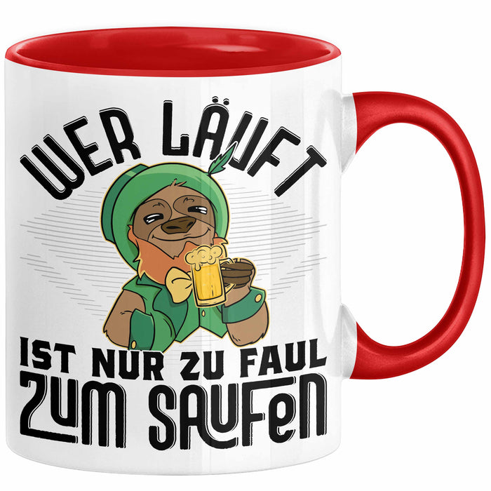 Wandern Tasse Geschenk für Wanderer Männer Geschenkidee Wer Läuft Ist Nur Zu Faul Zum Wandern Berge Wandern Rot Trendation