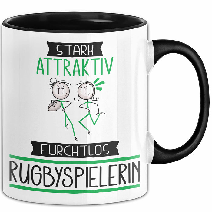 Rugbyspielerin Tasse Geschenk Becher Stark Attraktiv Furchtlos Rugbyspielerin Lustige Geschenkidee Trendation