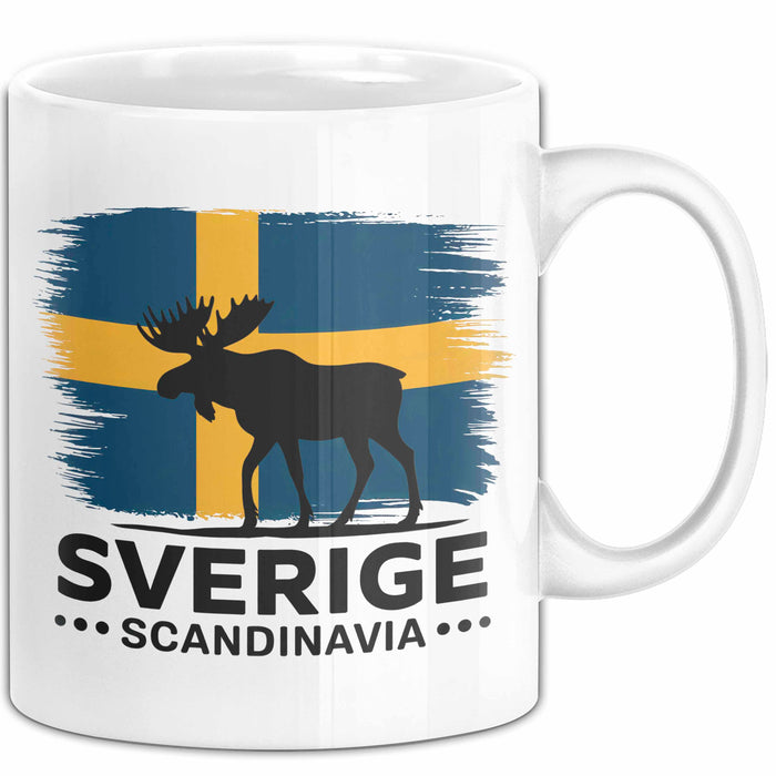 Schweden Skandinavien Schwedisch Tasse Geschenk Lustige Geschenkidee Spruch Elk Bull Sverige Scandinavia Weiß Trendation