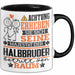 Halbbruder Geschenk Tasse Lustiger Spruch Erheben Sie Sich Der Halbbruder Betritt den Raum Schwarz Trendation