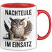 Nachteule Nachtarbeiter Tasse Geschenk Lustige Geschenkidee Spruch Nachteule Im Einsatz Rot Trendation
