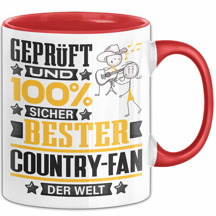 Country-Fan Geschenk Lustiger Spruch für Country-Fan Geschenkidee Bester Country-Fan Der Welt Rot Trendation