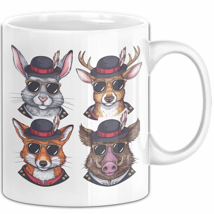 Jäger Tasse Geschenk Hase Wildschwein Fuchs Geschenkdiee Jagd Weiß Trendation
