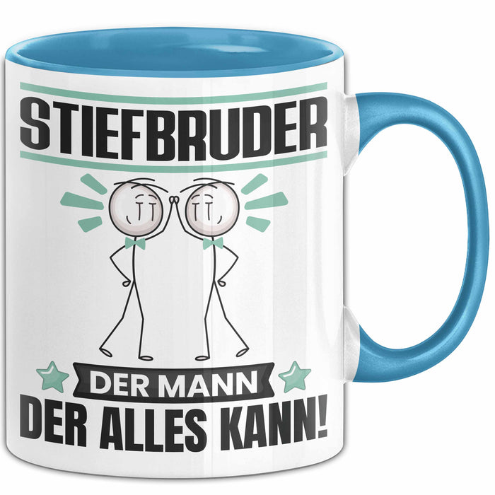 Stiefbruder Tasse Geschenk für Stiefbruder Der Mann Der Alles Kann Geschenkidee zum Geburtstag Blau Trendation