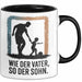 Papa Vatertag Vater Sohn Tasse Becher Geschenk Lustige Geschenkidee Spruch Wie Der Vater So Der Sohn Trendation