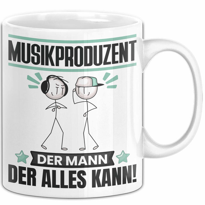 Musikproduzent Tasse Geschenk für Musikproduzent Der Mann Der Alles Kann Geschenkidee zum Geburtstag Weiß Trendation