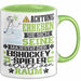 Eishockeyspieler Geschenk Tasse Lustiger Spruch Erheben Sie Sich Der Eishockeyspieler Betritt den Raum Grün Trendation