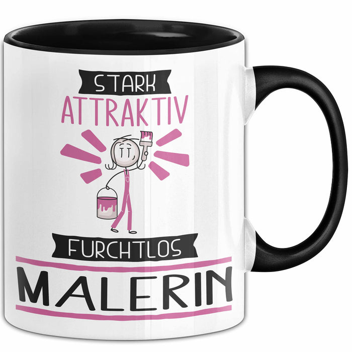 Malerin Tasse Geschenk Becher Stark Attraktiv Furchtlos Malerin Lustige Geschenkidee Trendation