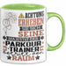 Parkour-Trainer Geschenk Tasse Lustiger Spruch Erheben Sie Sich Der Parkour-Trainer Betritt den Raum Grün Trendation