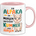 Alpaka Liebhaber Tasse Geschenkidee Alpaka Am Morgen Tierfan Rosa Trendation