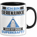 Serienjunkie Tasse Geschenk für Serienjunkie Geburtstag Lustiger Spruch Kaffee-Becher Was Ist Deine Superkraft Schwarz Trendation