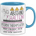 Pferdetherapeutin Tasse Geschenk Lustig Abstand Halten Hochleistungs-Pferdetherapeutin Mit Drang Zur Perfektion Bei Der Arbeit Blau Trendation