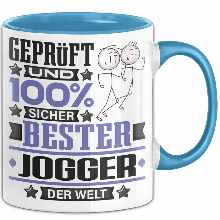 Jogger Geschenk Lustiger Spruch für Jogger Geschenkidee Bester Jogger Der Welt Blau Trendation