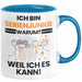Serienjunkie Geschenk Tasse Lustiger Spruch Ich Bin Serienjunkie Warum Weil Ich Es Kann Geschenkidee Bester Serienjunkie Geburtstag Kaffee-Becher Blau Trendation