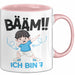 Tasse BÄÄM Ich bin 7 Kindergeburtstagsgeschenk mit DabTanz Rosa Trendation