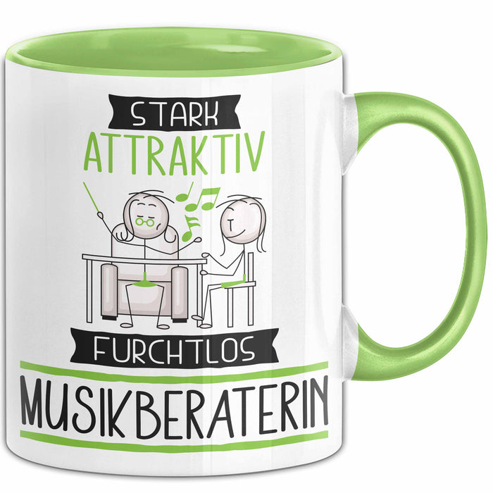 Musikberaterin Tasse Geschenk Becher Stark Attraktiv Furchtlos Musikberaterin Lustige Geschenkidee Grün Trendation