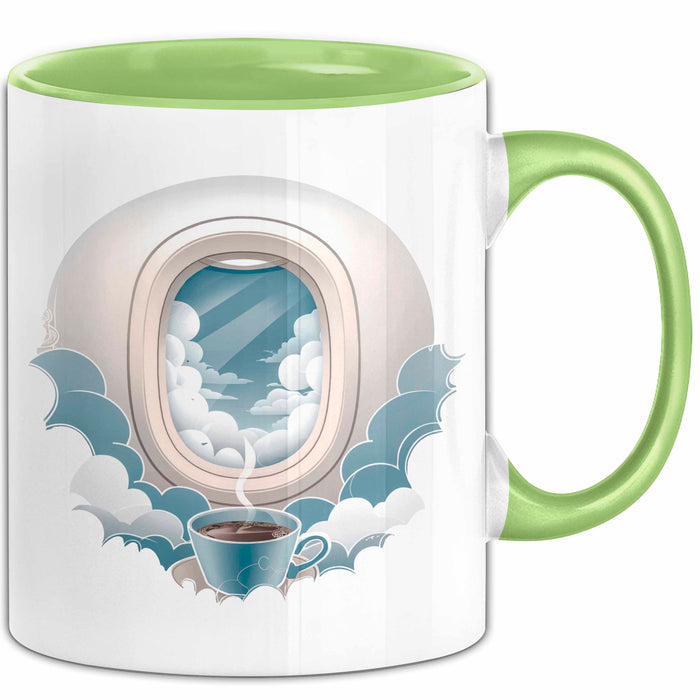 Flugbegleiter Tasse Geschenkidee Kabinencrew Lustiger Spruch Geschenkidee Lustig Grün Trendation