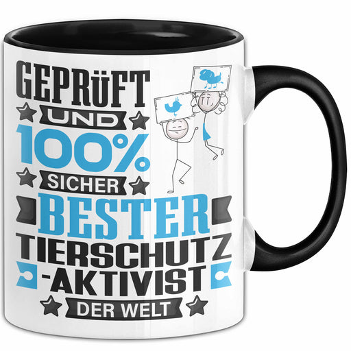 Tierschutzaktivist Geschenk Lustiger Spruch für Tierschutzaktivist Geschenkidee Bester Tierschutzaktivist Der Welt Schwarz Trendation