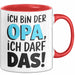 Opa Großvater Tasse Becher Geschenk Lustige Geschenkidee Spruch Ich Bin Der Opa Ich Darf Das Rot Trendation
