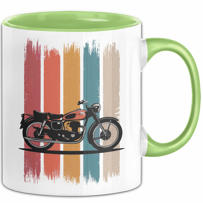 Retro Motorrad Tasse Geschenk Lustige Geschenkidee Spruch Grün Trendation
