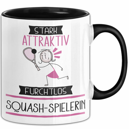 Squash-Spielerin Tasse Geschenk Becher Stark Attraktiv Furchtlos Squash-Spielerin Lustige Geschenkidee Trendation