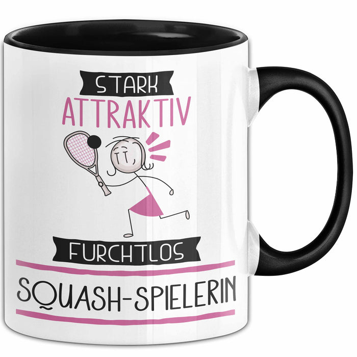 Squash-Spielerin Tasse Geschenk Becher Stark Attraktiv Furchtlos Squash-Spielerin Lustige Geschenkidee Trendation