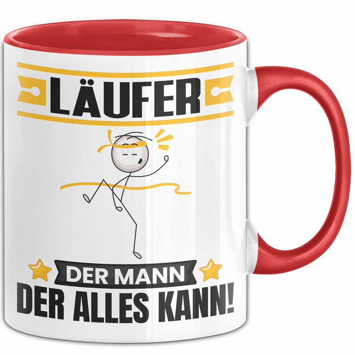 Läufer Tasse Geschenk für Läufer Der Mann Der Alles Kann Geschenkidee zum Geburtstag Rot Trendation