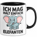 Elefant Tier Tasse Geschenk Lustige Geschenkidee Spruch Ich Mag Halt Einfach Elefanten Schwarz Trendation