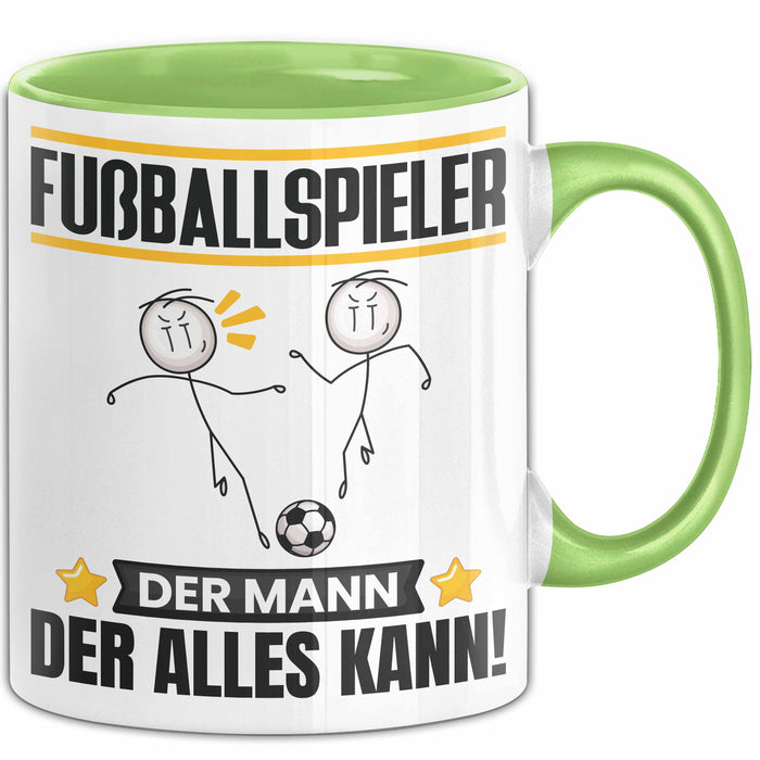 Fußballspieler Tasse Geschenk für Fußballspieler Der Mann Der Alles Kann Geschenkidee zum Geburtstag Grün Trendation