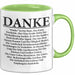 Danke Tasse Geschenk Lustige Geschenkidee Spruch Danke Grün Trendation