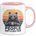 Introvertierter Bär Tasse Geschenk Lustige Geschenkidee People Not A Big Fan Rosa Trendation