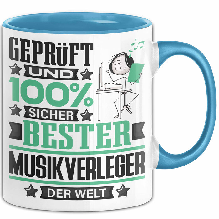 Musikverleger Geschenk Lustiger Spruch für Musikverleger Geschenkidee Bester Musikverleger Der Welt Blau Trendation