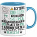 Plattenladenbesitzer Geschenk Tasse Lustiger Spruch Erheben Sie Sich Der Plattenladenbesitzer Betritt den Raum Blau Trendation