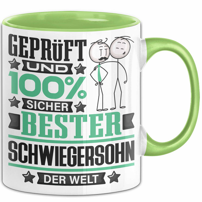 Schwiegersohn Geschenk Lustiger Spruch für Schwiegersohn Geschenkidee Bester Schwiegersohn Der Welt Grün Trendation