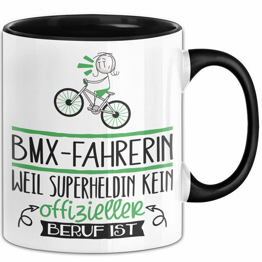 BMX-Fahrerin Geschenk Tasse Lustiger Spruch BMX-Fahrerin Weil Superheldin Kein Offizieller Beruf Ist Geschenkidee Trendation