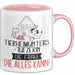 Tierheimunterstützerin Geschenk Tasse Becher Die Frau Die Allen Kann Geschenkidee für eine Tierheimunterstützerin Lustig Rosa Trendation