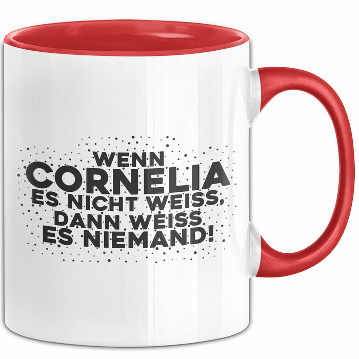 Cornelia Tasse Wenn Cornelia Es Nicht Weiss, Dann Weiss Es Niemand!
