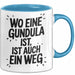 Gundula Tasse Geschenk Wo Eine Gundula Ist Ist Auch Ein Weg Geschenkidee Becher mit Name Blau Trendation
