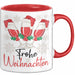 Weihnachten Weinglas Tasse Geschenk Weihnachtliche Grafik Weinliebhaber Frohe Weihnachten Kaffee-Becher Rot Trendation