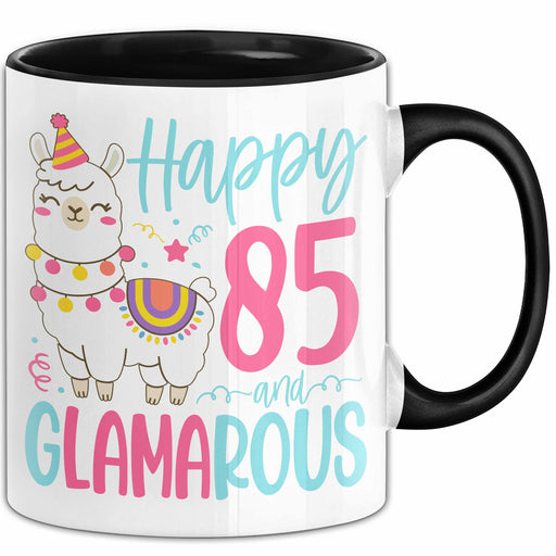 85er Geburtstag Tasse Geschenk Happy 85 And Glamarous Llama Alpaka Liebhaber Geschenkidee zum Geburtstag Trendation